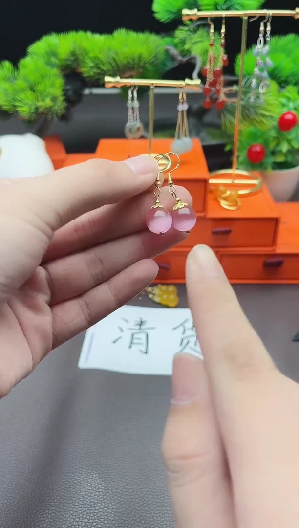玛瑙/玉髓耳饰银S925镶嵌301