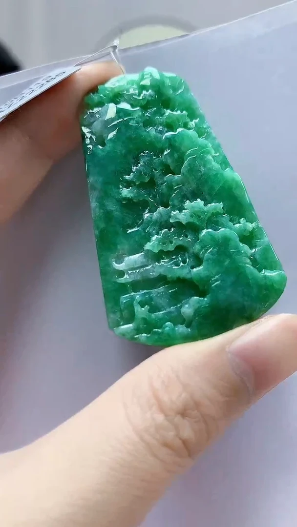 未镶嵌定制翡翠5145zm-毛货挂件山水70
