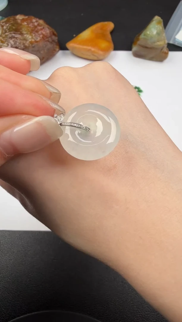 吊坠(不含链)18K金镶嵌翡翠翡翠饰品-158