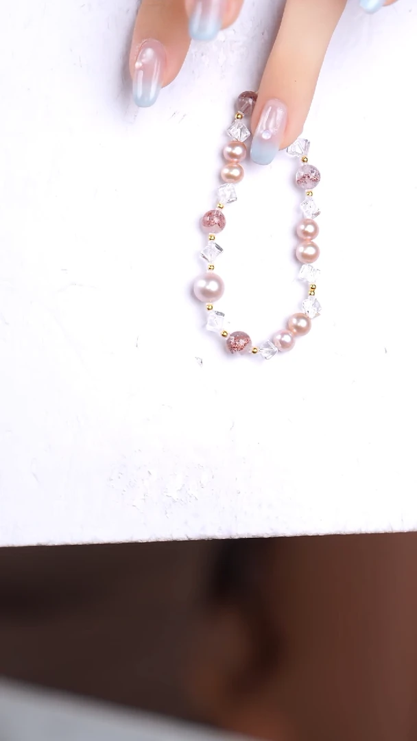 水晶手串18K金镶嵌@@@@@