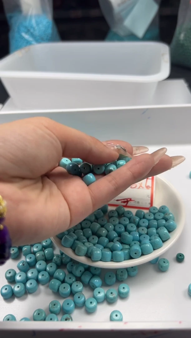 玛瑙/玉髓颈饰未镶嵌w2046绿*松老型8*6mm*30颗