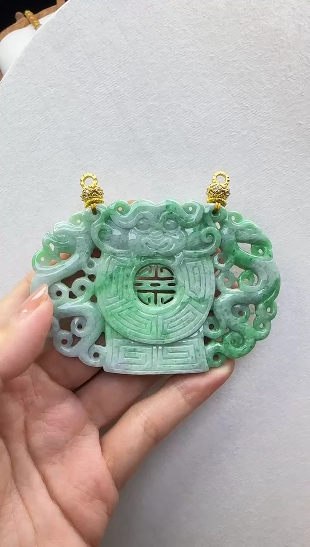 翡翠未镶嵌颈饰国风原创