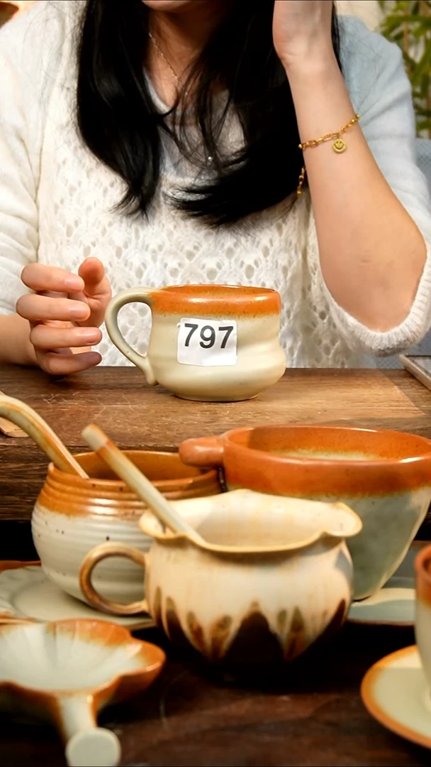 盘高颜值粗陶餐具限时抢购