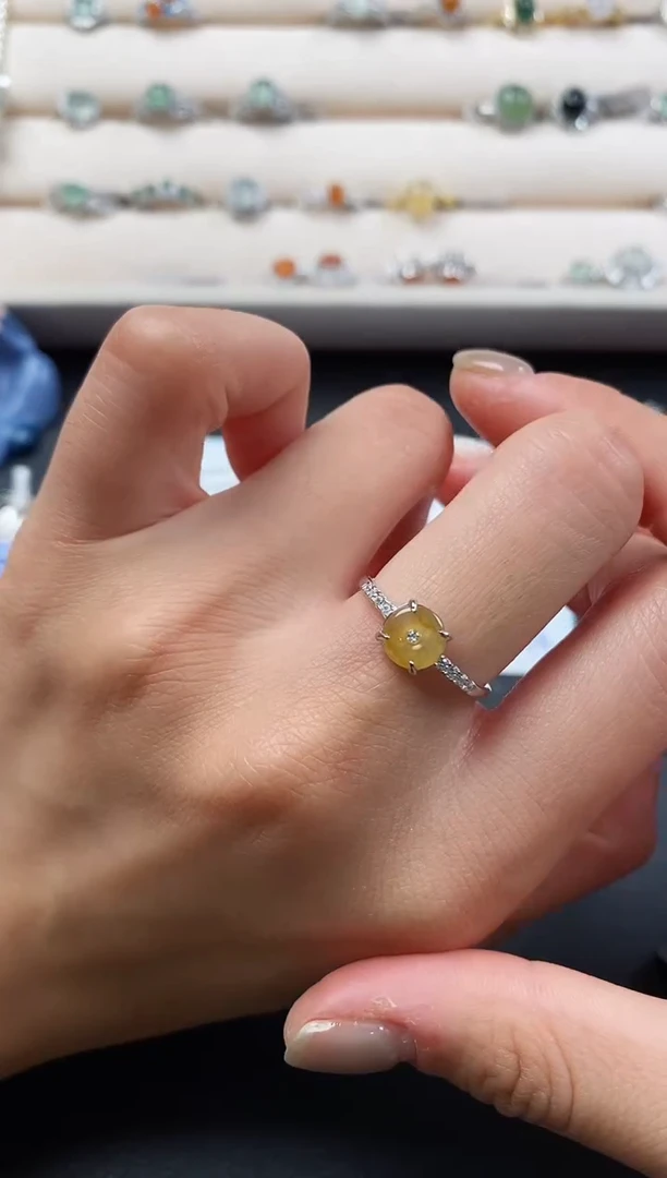 银S925镶嵌戒指翡翠6666666+10