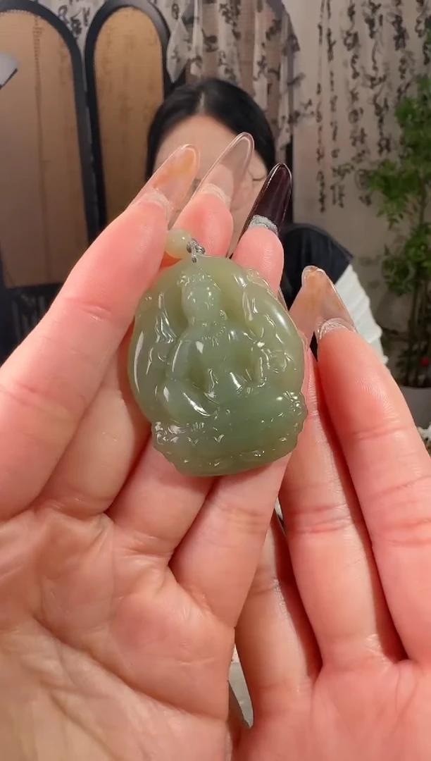 颈饰未镶嵌和田玉观音牌
