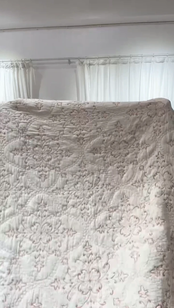 棉230*250粉色纯棉床盖103号正品无暇