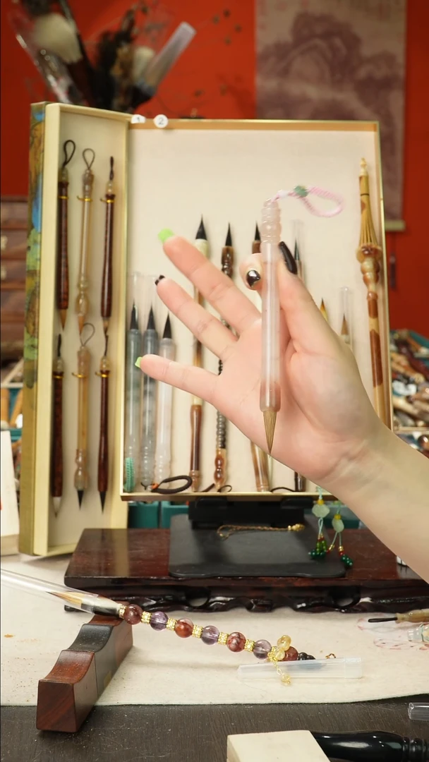 孤品高货毛笔链接 清水试笔 蘸墨不退