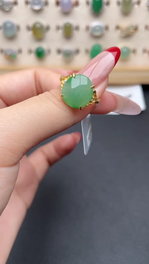 【闪购商品】翡翠戒指银S925镶嵌一物一证一礼盒