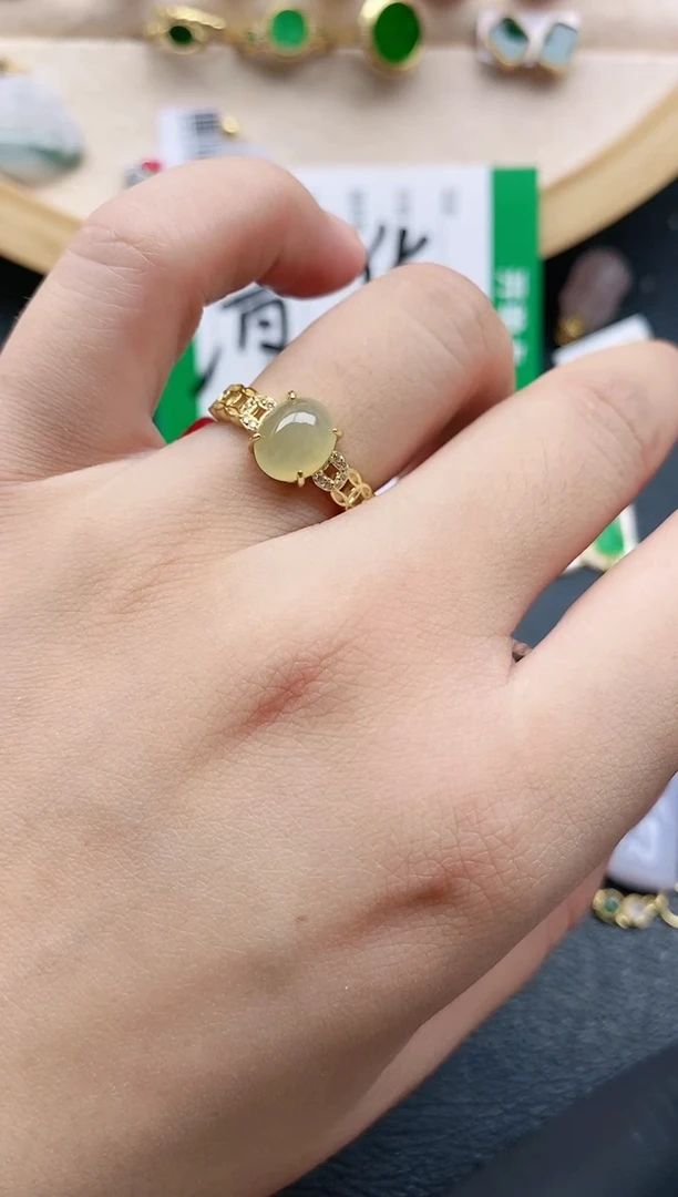 翡翠戒指银S925镶嵌11111