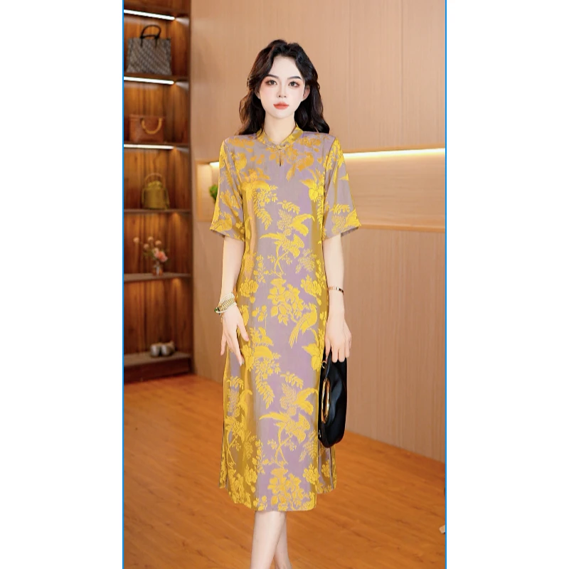 6952-3（喜结连理）时尚休闲织花连衣裙