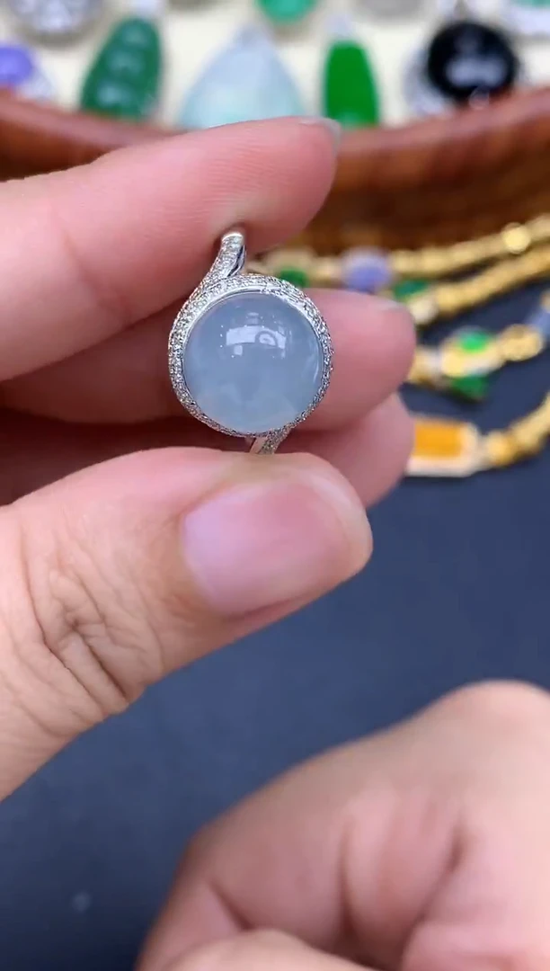 18K金镶嵌戒指翡翠332-中国好珍宝