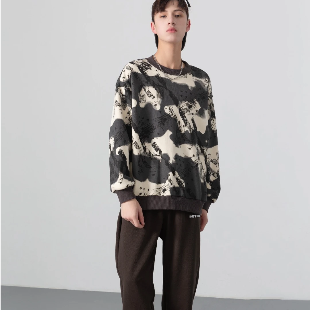 51923高端专享青少年老林家天花板加绒圆领卫衣深灰