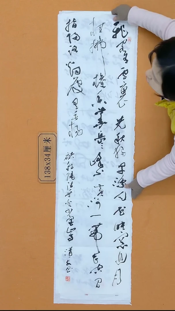 书法郑清泉 甘肃草书 34*138 四平尺