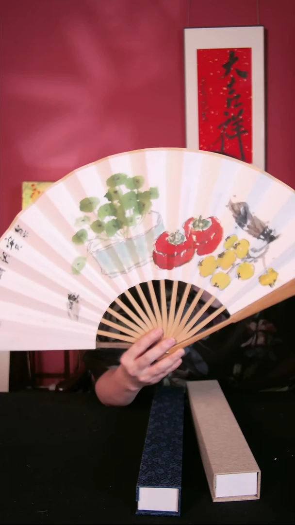 书法田青老师折扇作品