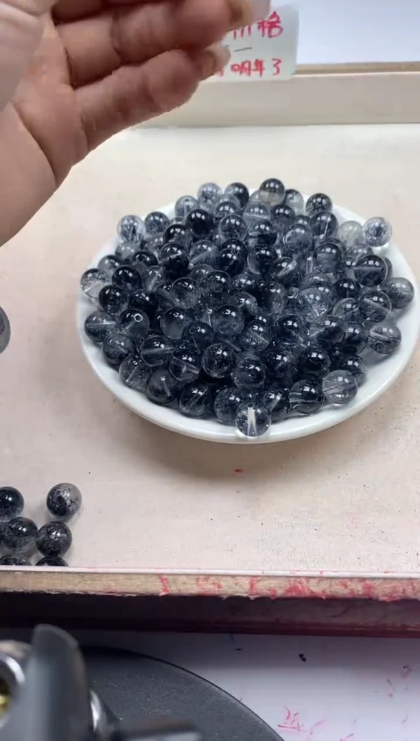 【闪购商品】水晶颈饰未镶嵌w132黑幽灵烤色10mm*10颗