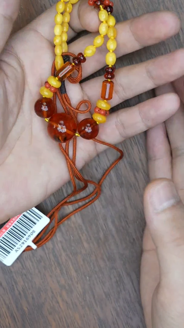 【闪购商品】琥珀裸石未镶嵌血珀DIY圆珠项链