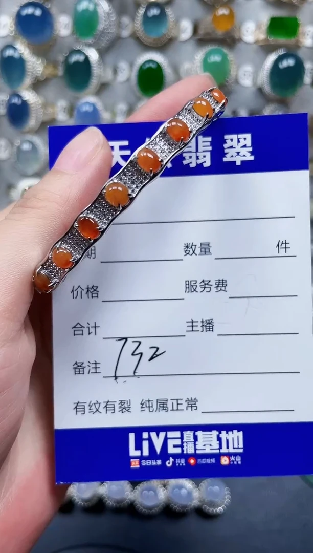 银S925镶嵌手镯翡翠732
