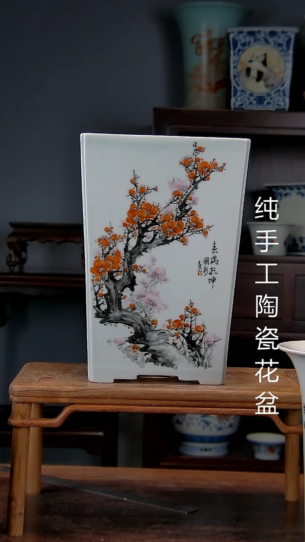 优****r景德镇陶瓷手工花盆