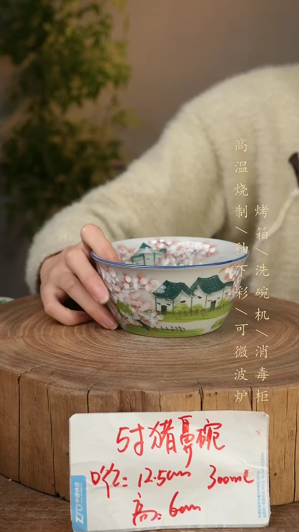 碗瓷景德镇手工手绘高温瓷釉下彩