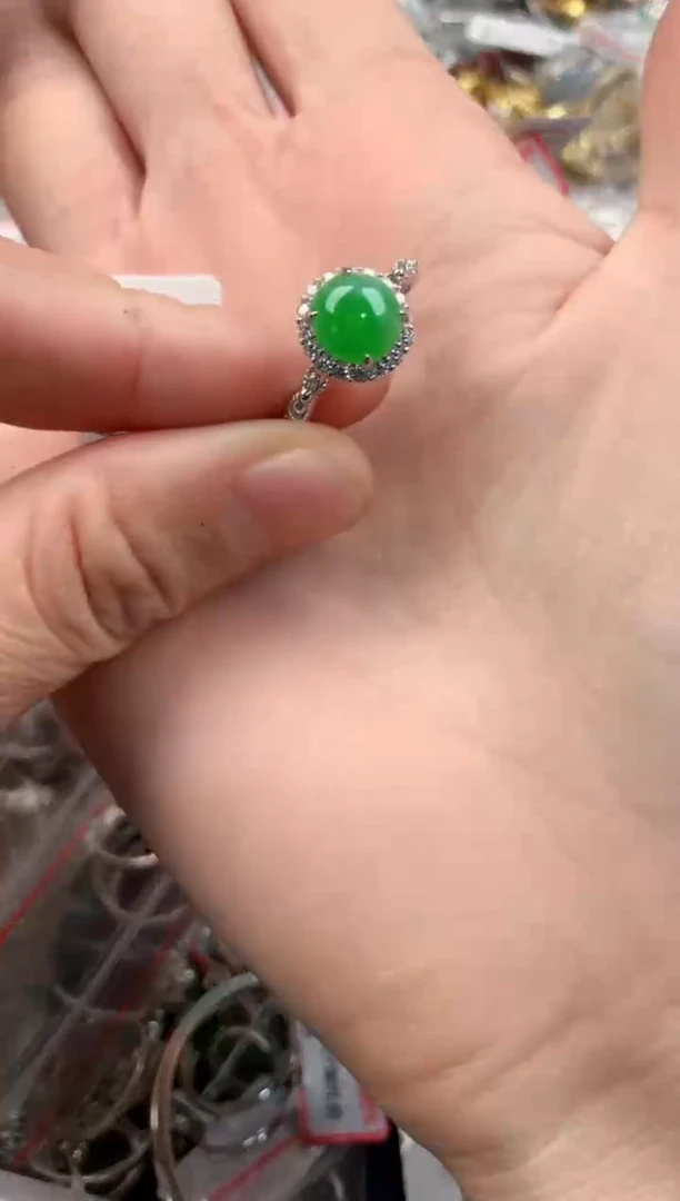 银S925镶嵌戒指翡翠777    4