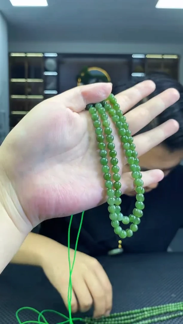 颈饰未镶嵌和田玉108链子卡6