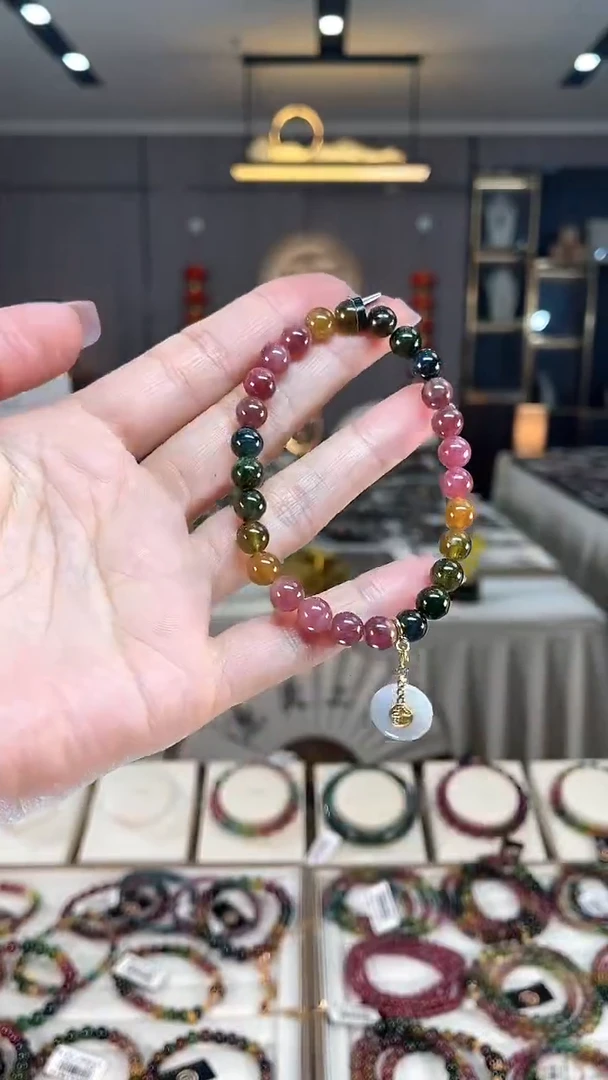 未镶嵌老矿碧玺单圈手串7mm+碧玺hon多样性发一条