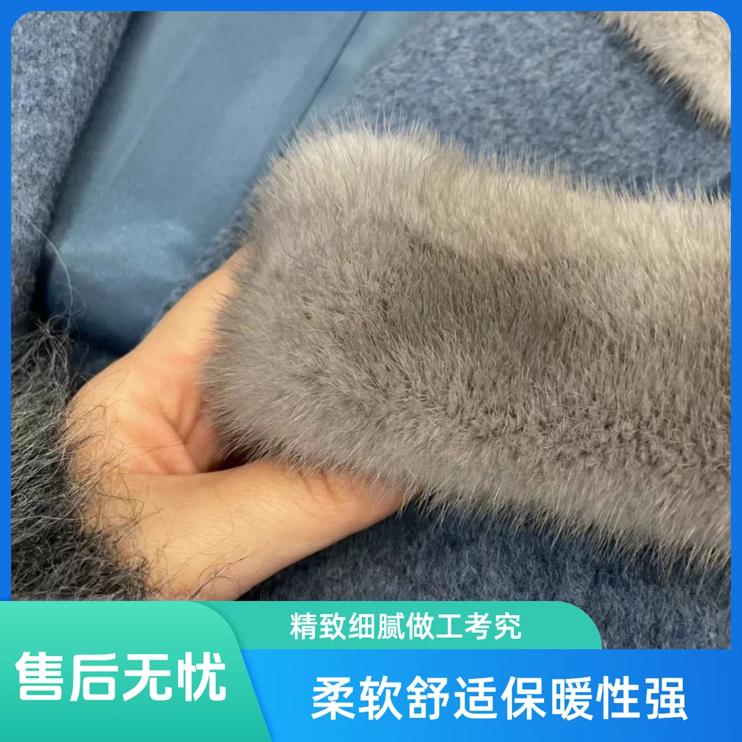 ZZ/佐尔美冬季毛呢貂毛领保暖女士毛毛领百搭女款外套E64SO35