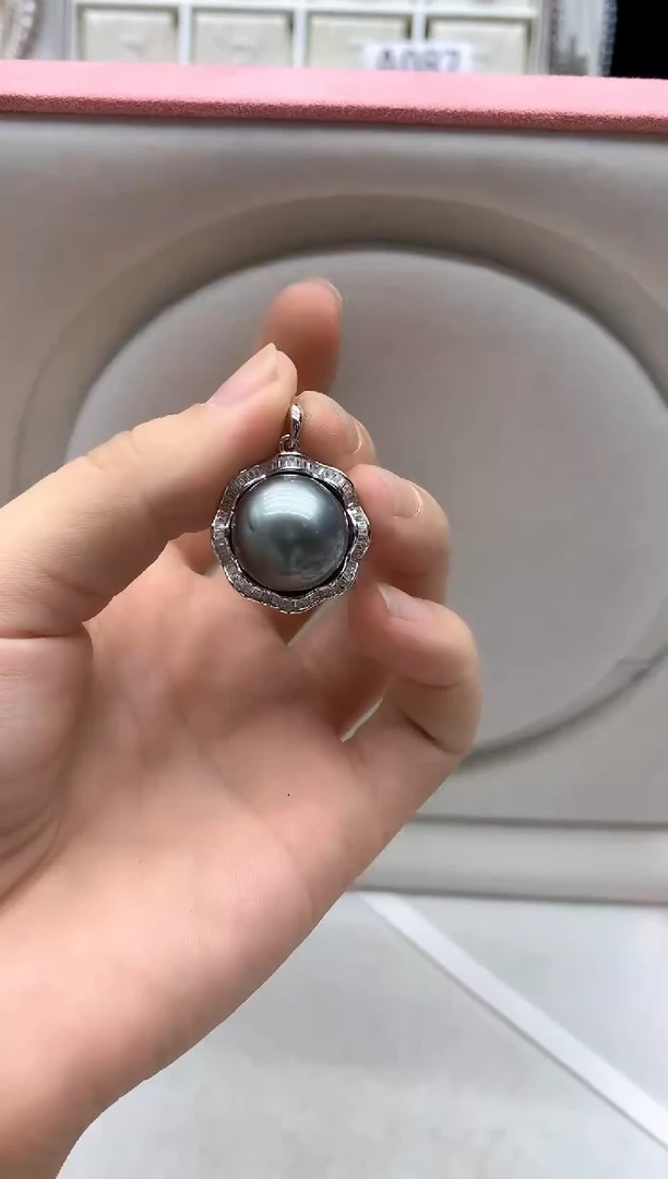 银S925镶嵌吊坠(不含链)海水珍珠吊坠