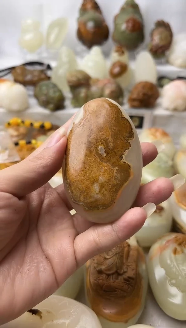 石材方解石手把摆件不退换原石