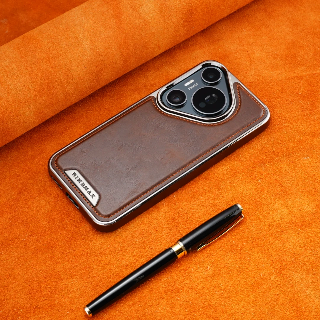 适用华为Pura80Pro+磁吸手机壳高端商务皮纹Pura70全包防摔高级感