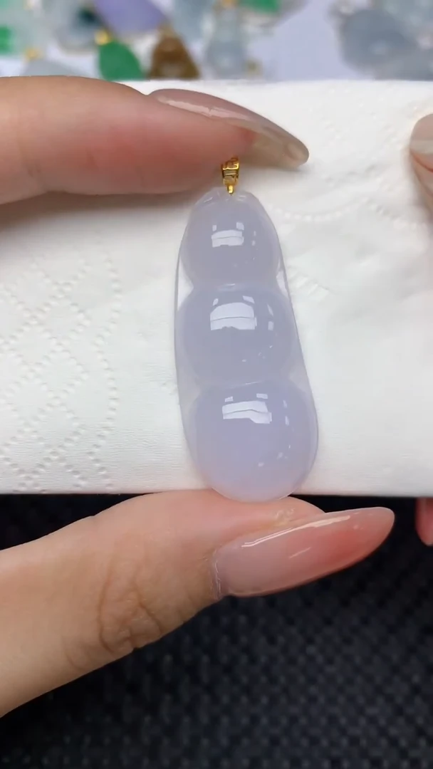 翡翠18K金镶嵌颈饰天然翡翠a货