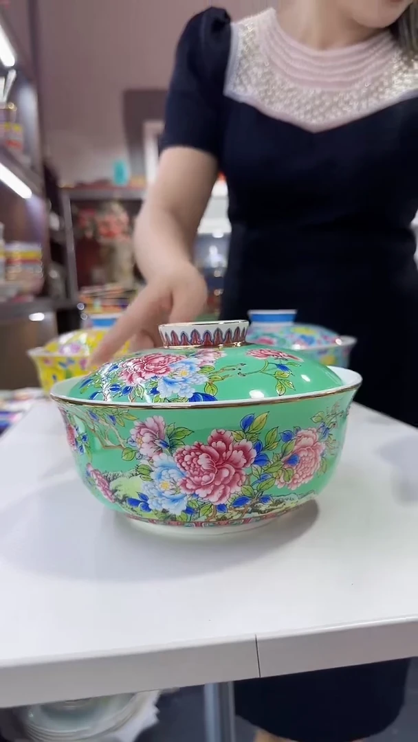 瓷片7.5英寸【盖碗】1个景德镇陶瓷