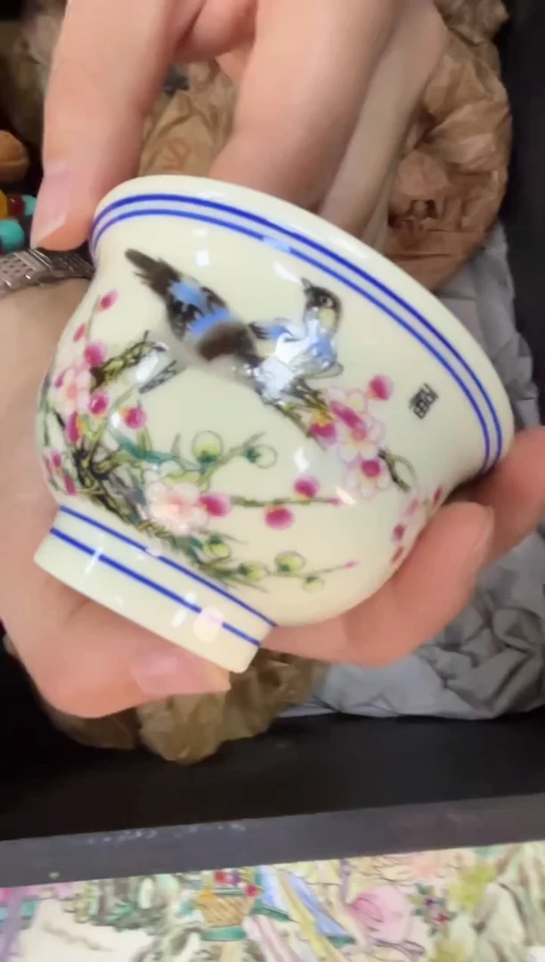 摆件瓷景德镇压手杯