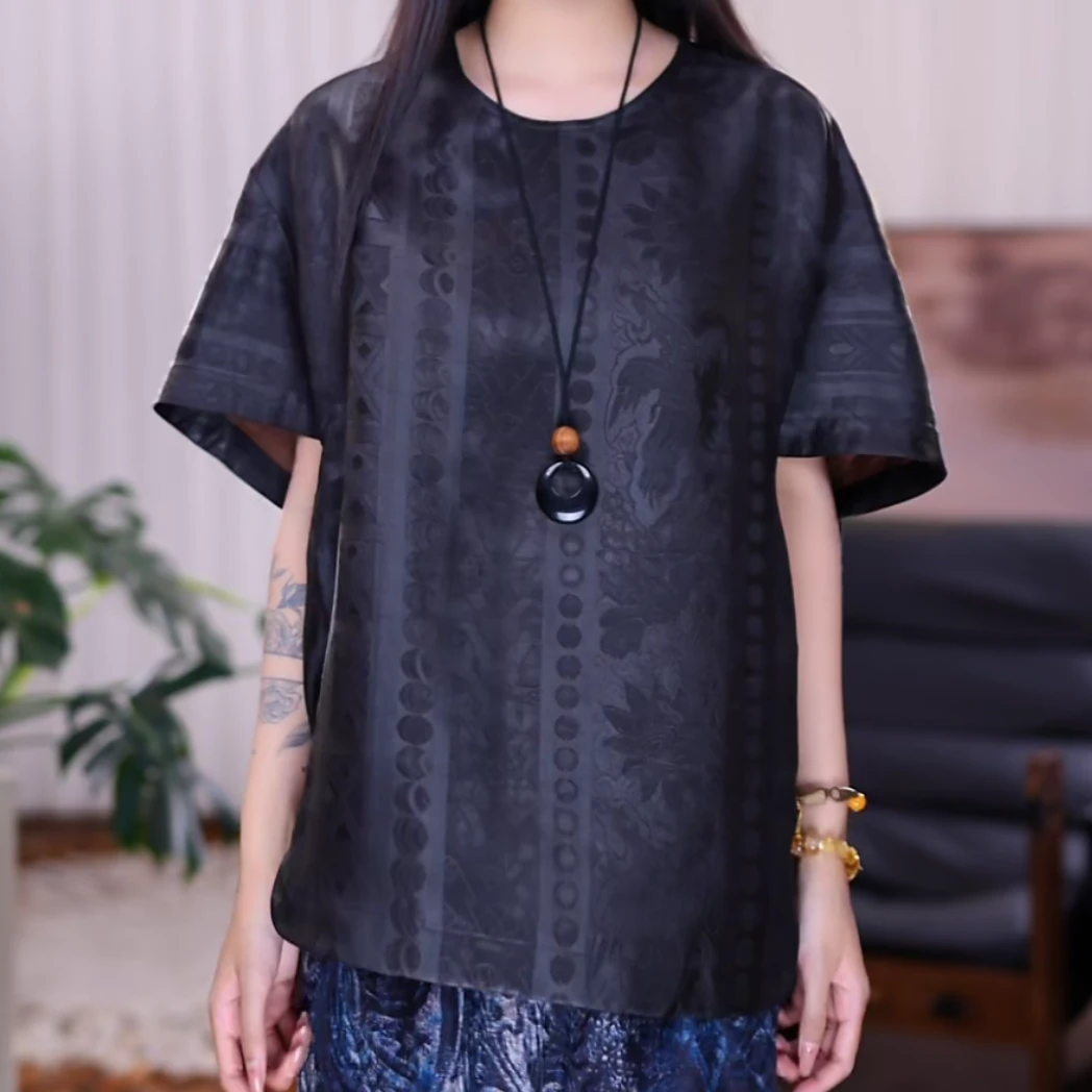 『星染』桑蚕丝香云纱显瘦气质时尚百搭设计款上衣