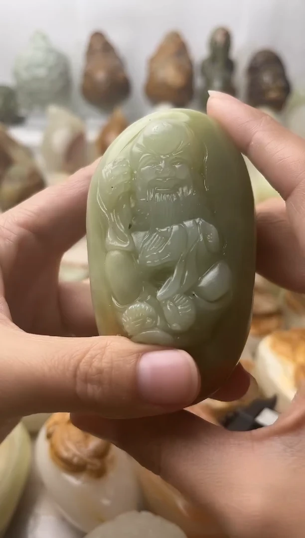 石材古青石棉纹正常不退换寿星微瑕