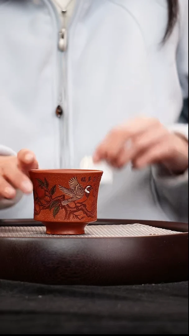 茶壶紫砂宜兴紫砂多子多福杯