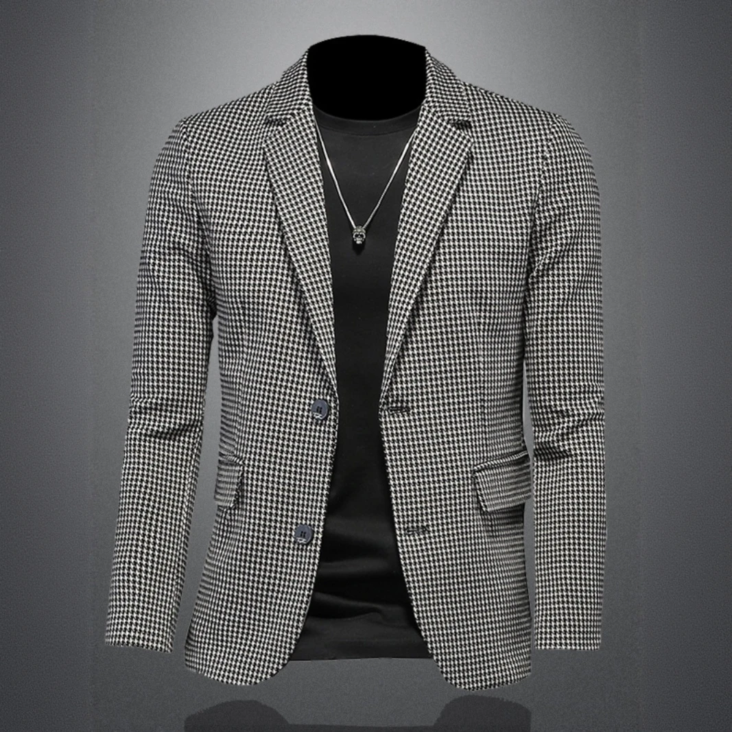 Zero Degree North千鸟格休闲西服男士商务西装修身帅气单西外套