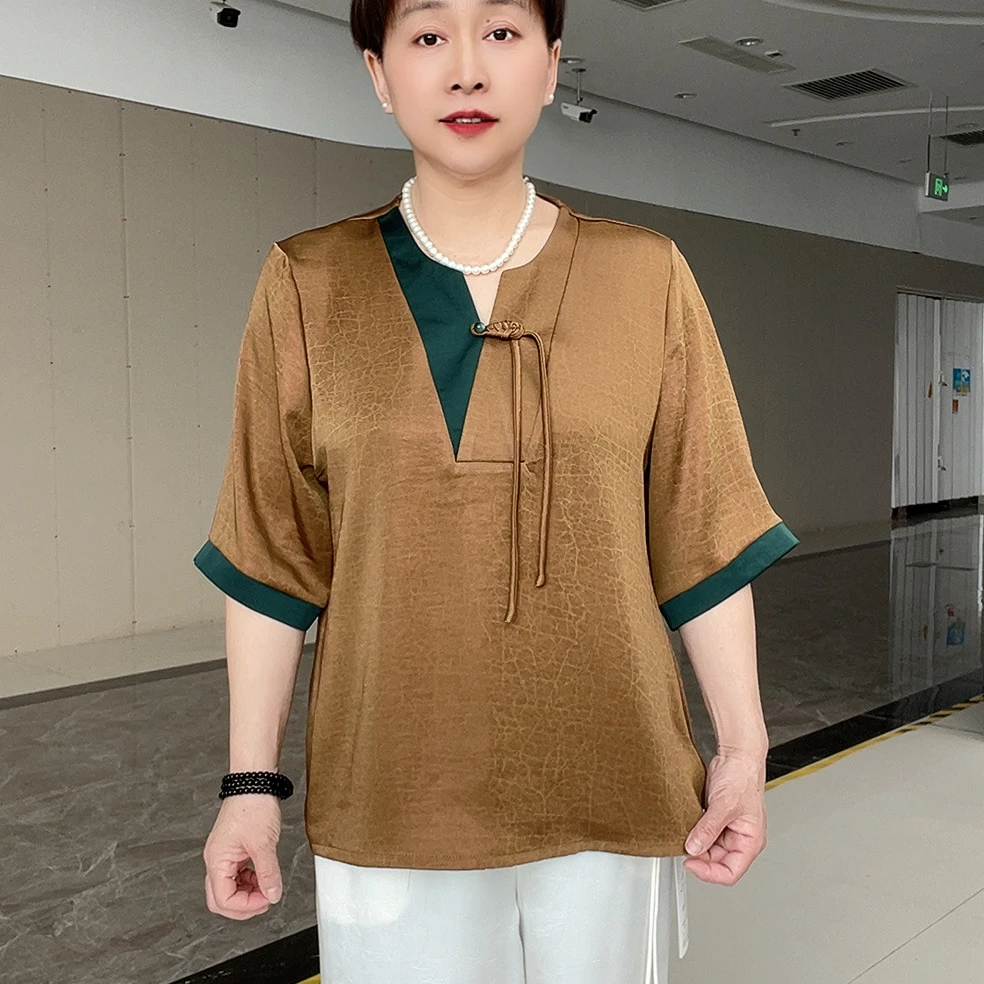 中老年女装春夏款喜婆婆喜妈妈婚宴装妈妈装40-50岁洋气时髦新款