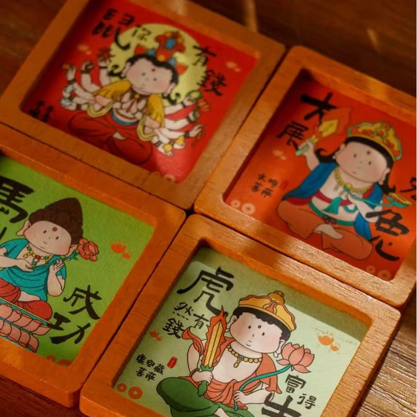 【泽沐诚品】原创十二生肖守护神冰箱贴创意摆件木制小相框