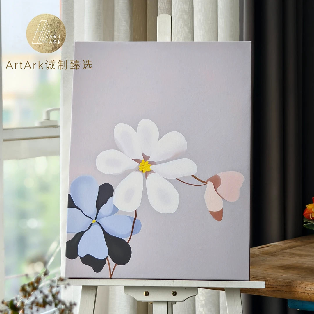 【AAK诚制】客厅背景墙挂画卧室玄关书房淡雅轻花百搭轻奢手绘画