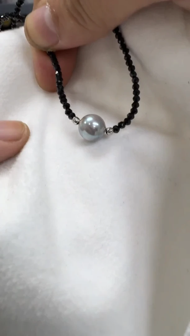 【闪购商品】海水珍珠项链银S925镶嵌8mm