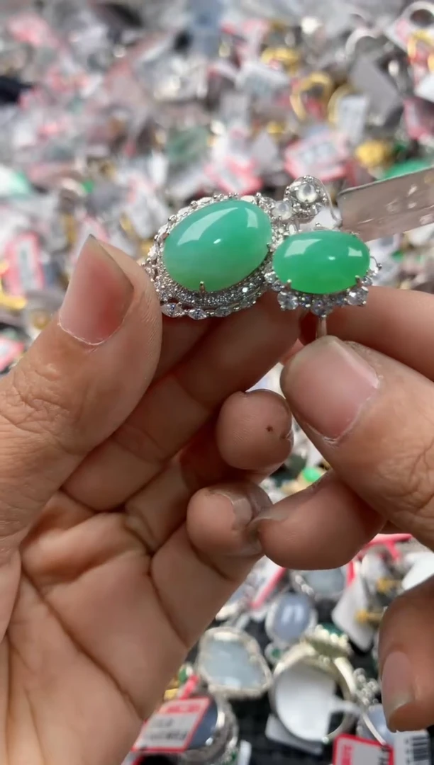 银S925镶嵌戒指翡翠12                  3