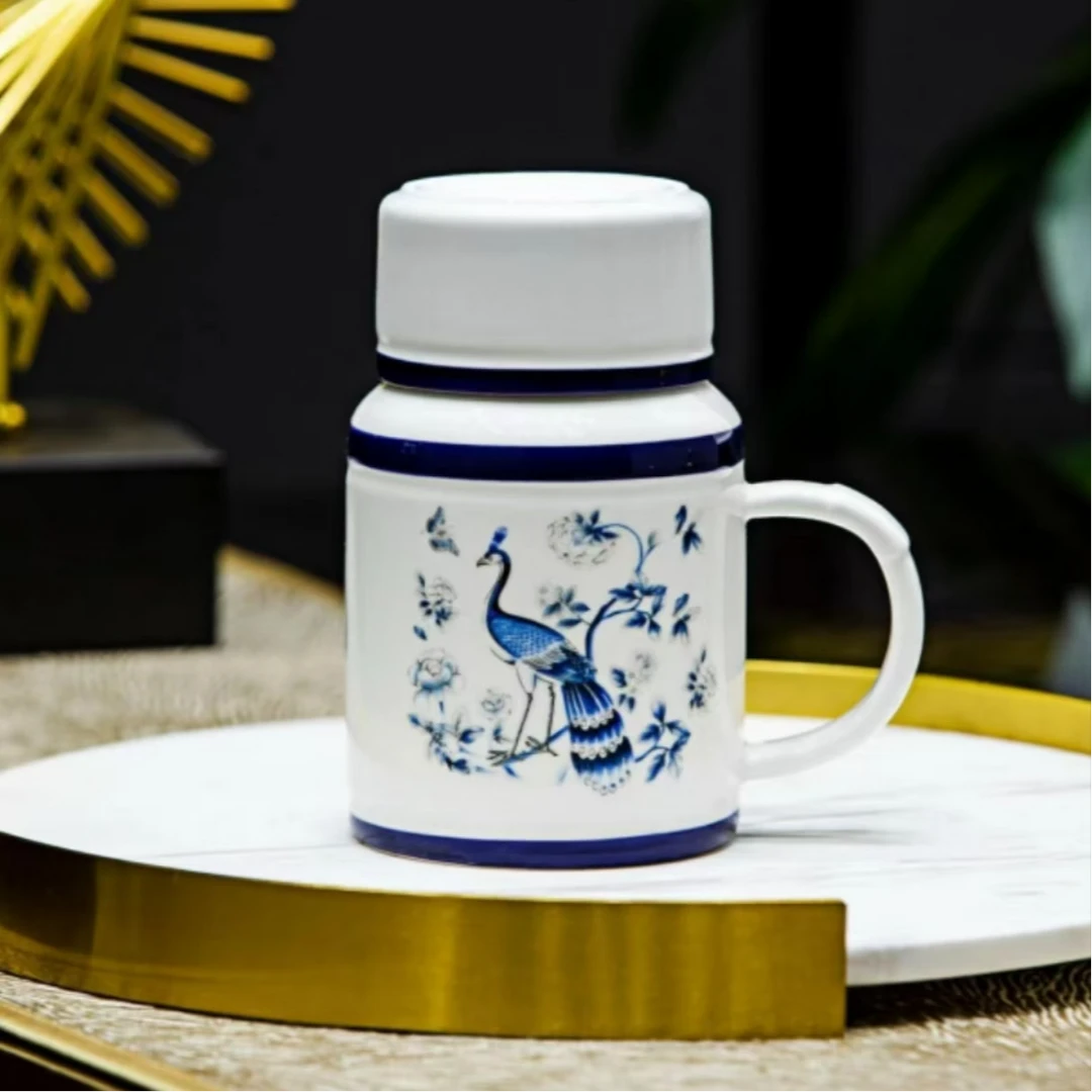 孔雀复古马克杯WJ