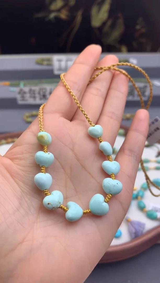 未镶嵌绿松石锁骨链茜.A148