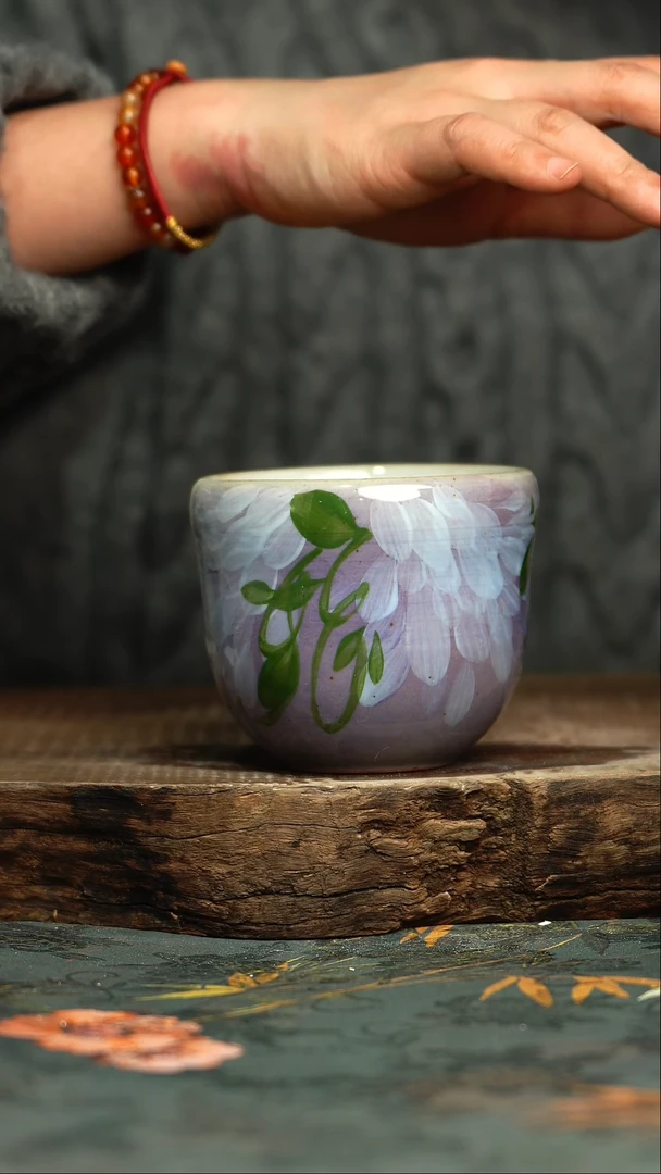 【闪购商品】杯釉下彩手工手绘同款陶器