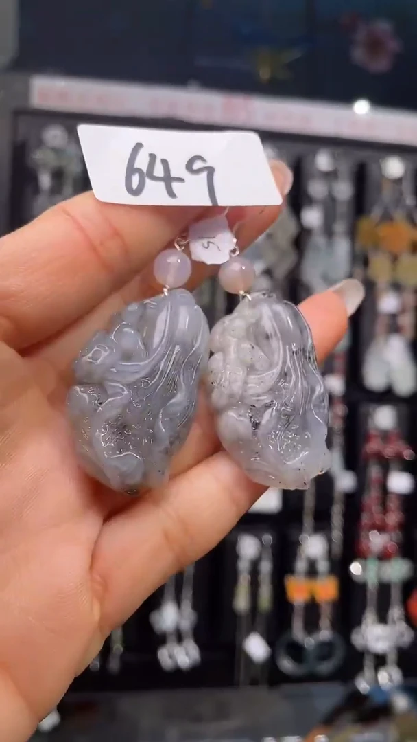 银S925镶嵌耳饰紫晶喜欢拍