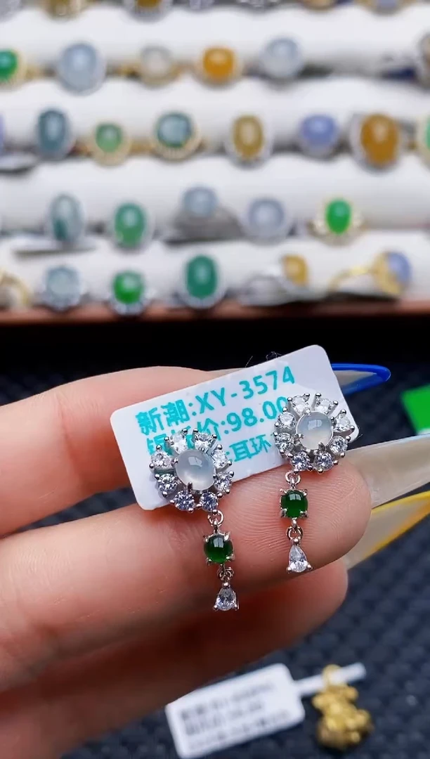 银S925镶嵌戒指翡翠6064