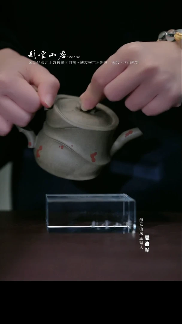 瓷片见铭造紫砂潇湘壶