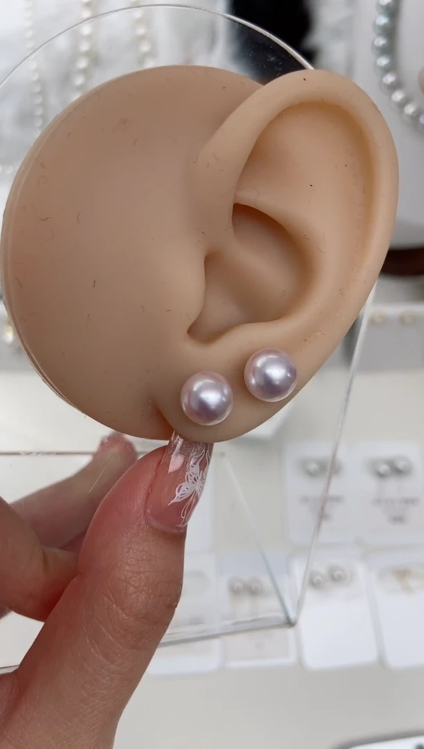 【闪购商品】海水珍珠耳钉18K金镶嵌8-8.5mm特选福利