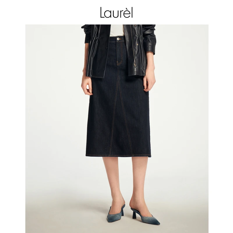 【丽公主专享】Laurel劳芮新款经典休闲牛仔半裙女LWL353Q03200